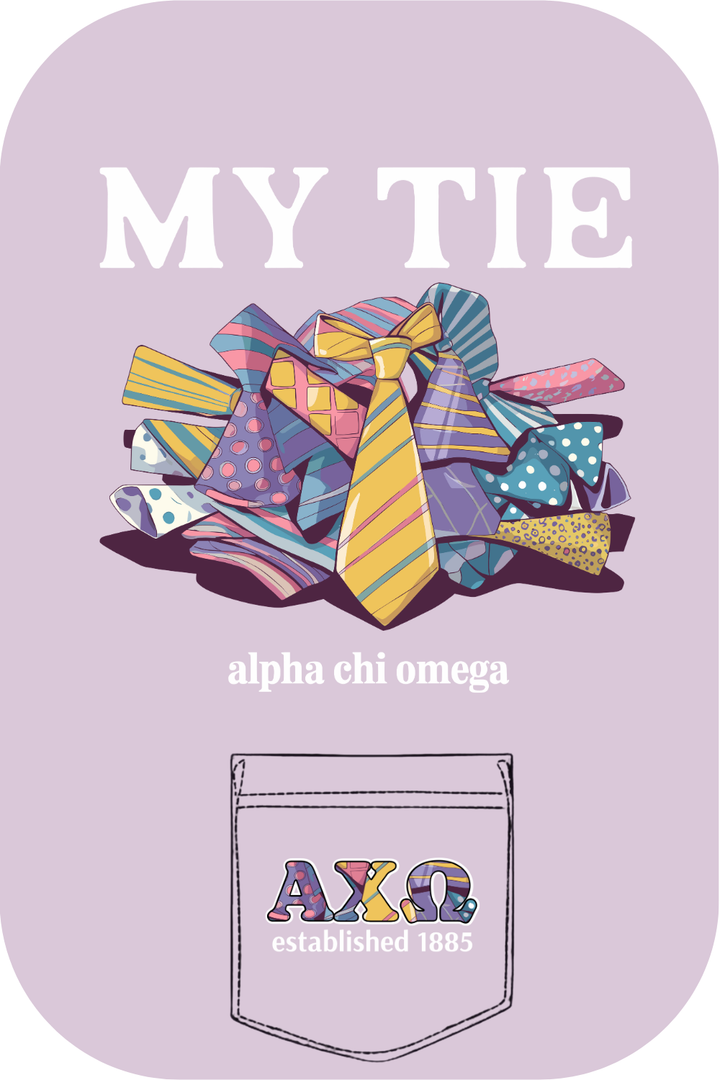 Custom Alpha Chi Omega Colorful Tie