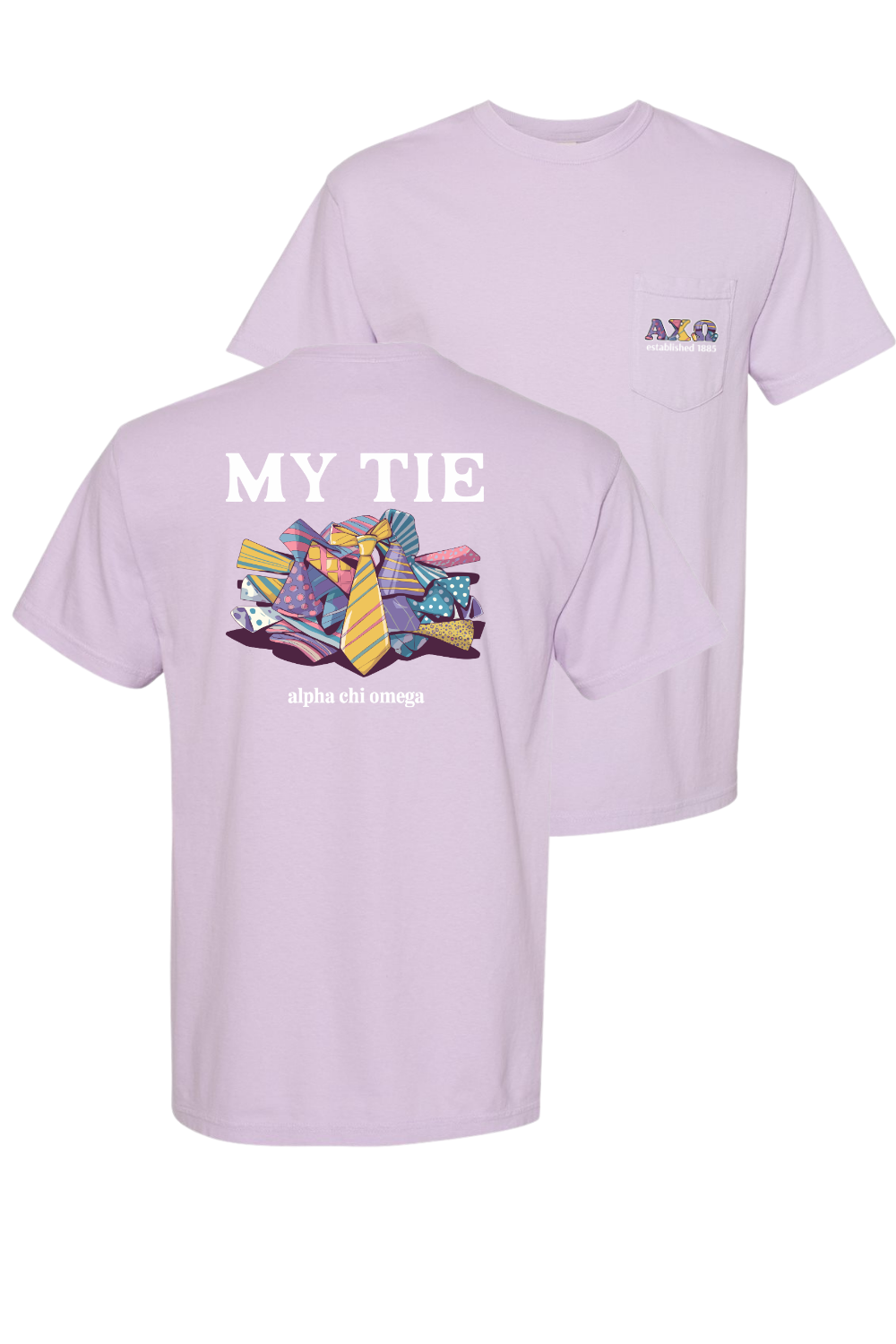 Custom Alpha Chi Omega Colorful Tie