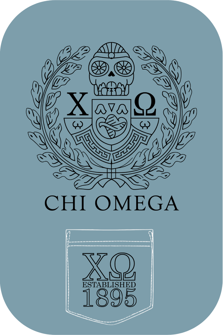 Custom Chi Omega Greek Skull