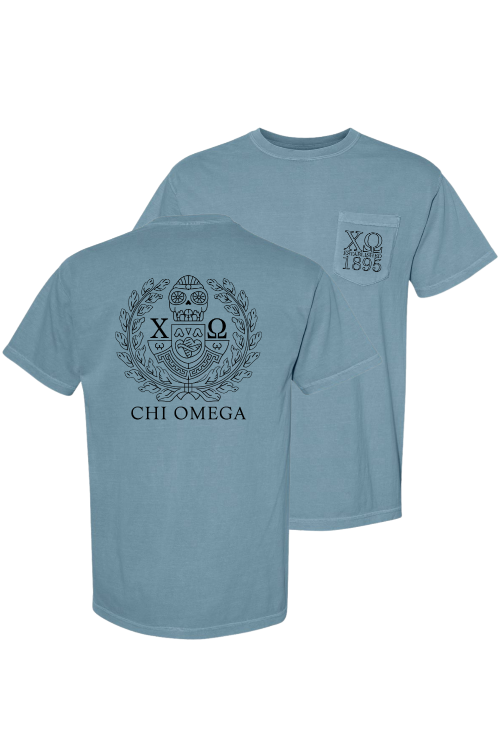 Custom Chi Omega Greek Skull