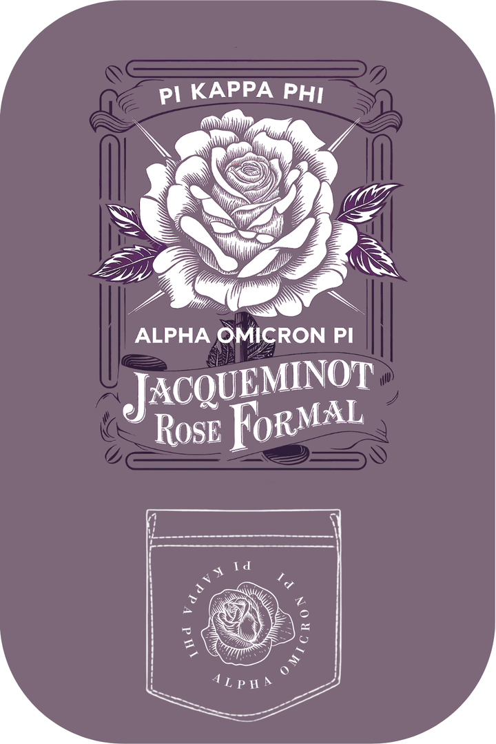 Custom Pi Kappa Phi Jacqueminot Rose Formal Alpha Omicron Pi