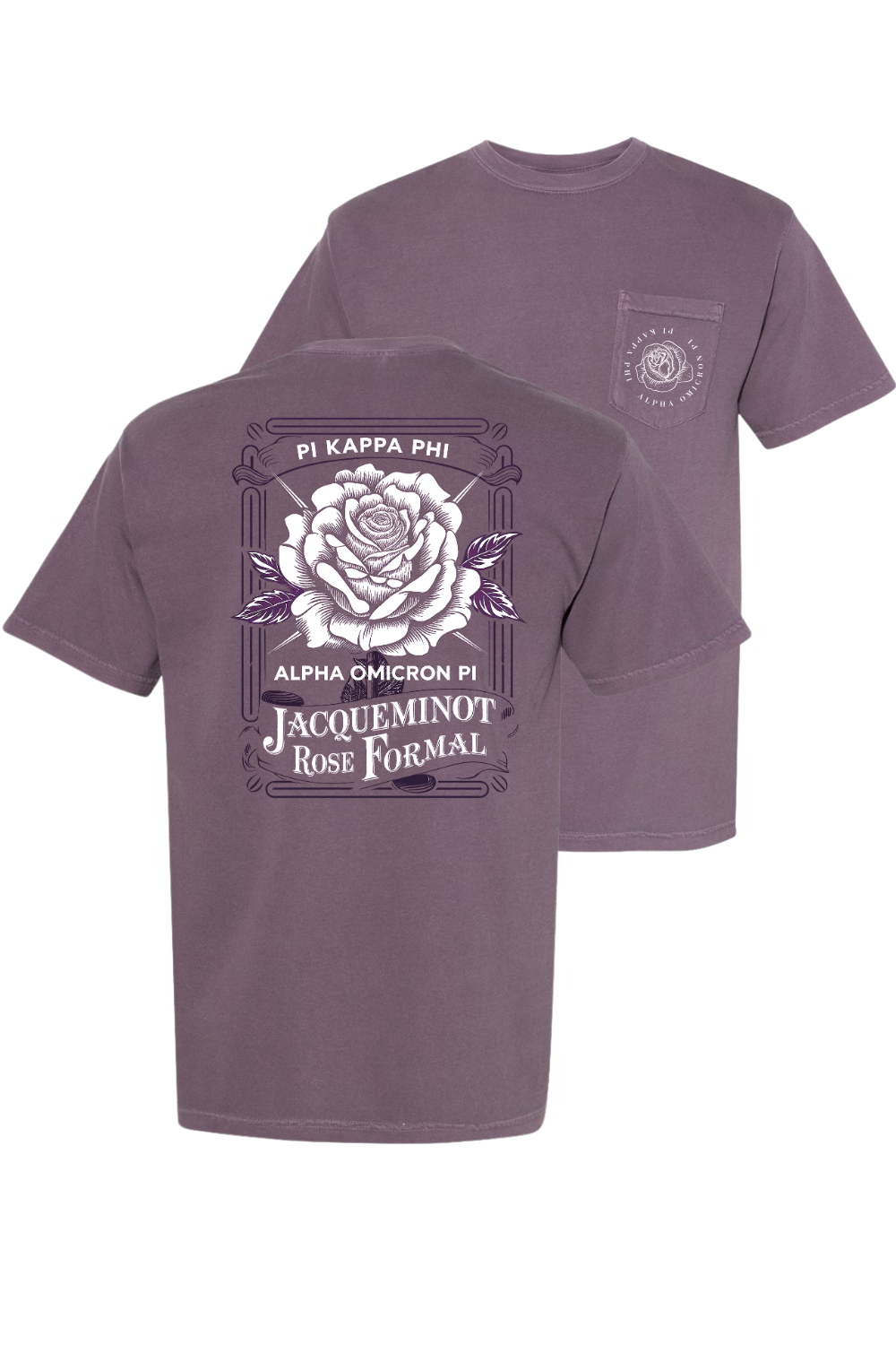 Custom Pi Kappa Phi Jacqueminot Rose Formal Alpha Omicron Pi