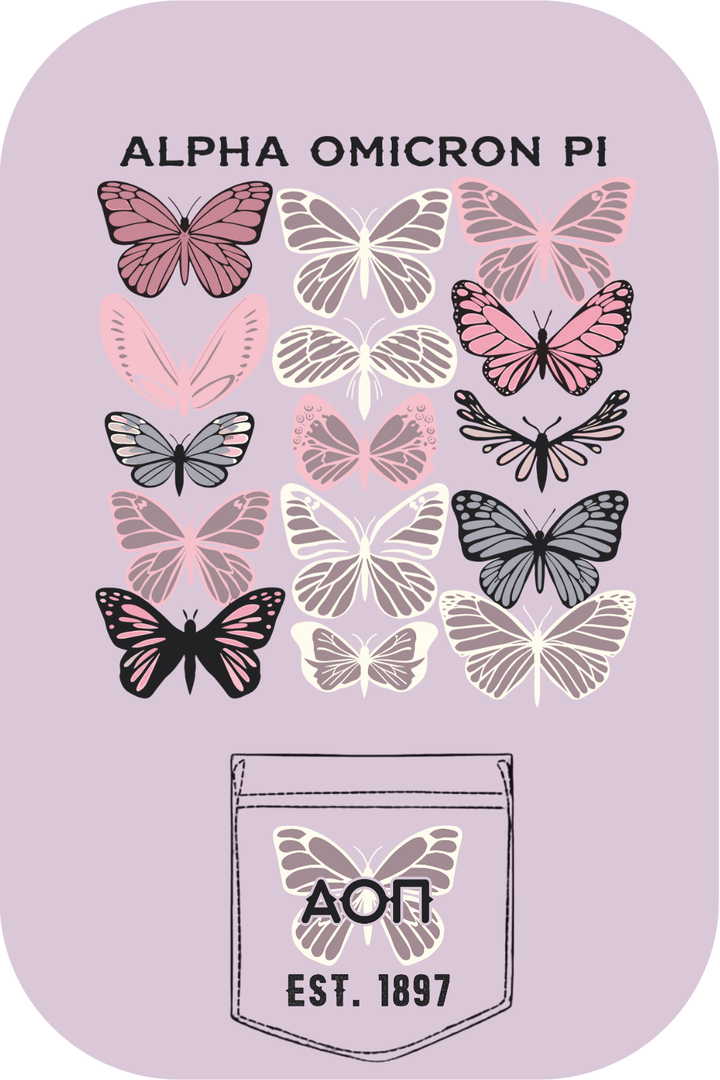 Custom Alpha Omicron Pi Butterfly