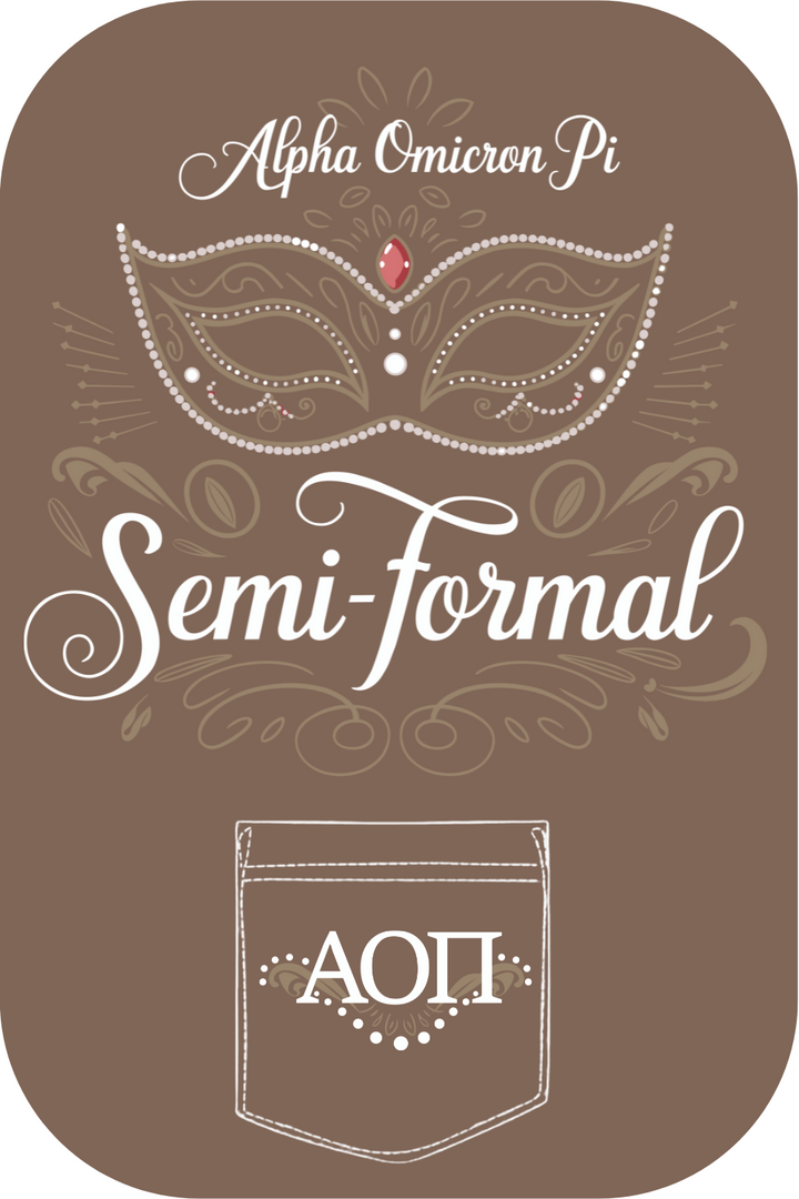 Custom Alpha Omicron Pi Semi-Formal Mascaraed Party