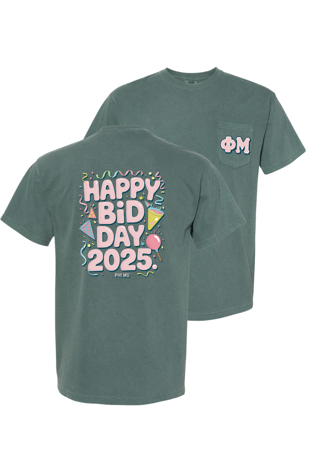 Custom Happy Bid Day Phi Mu