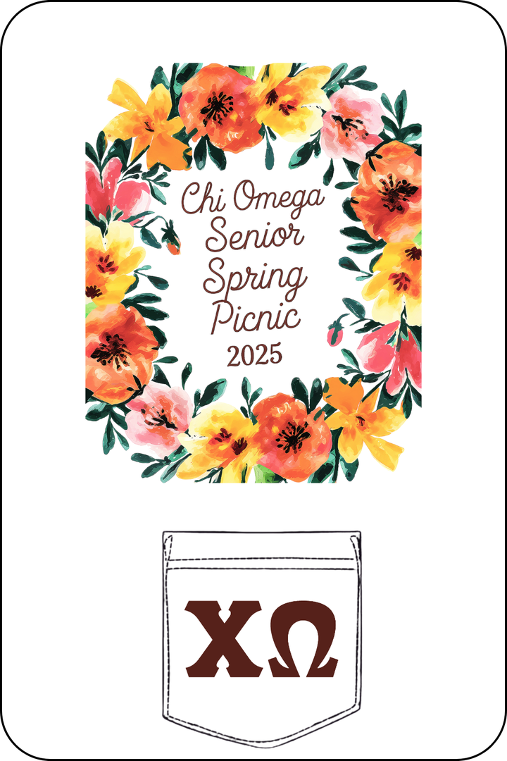 Custom Chi Omega Senior Spring Picnic