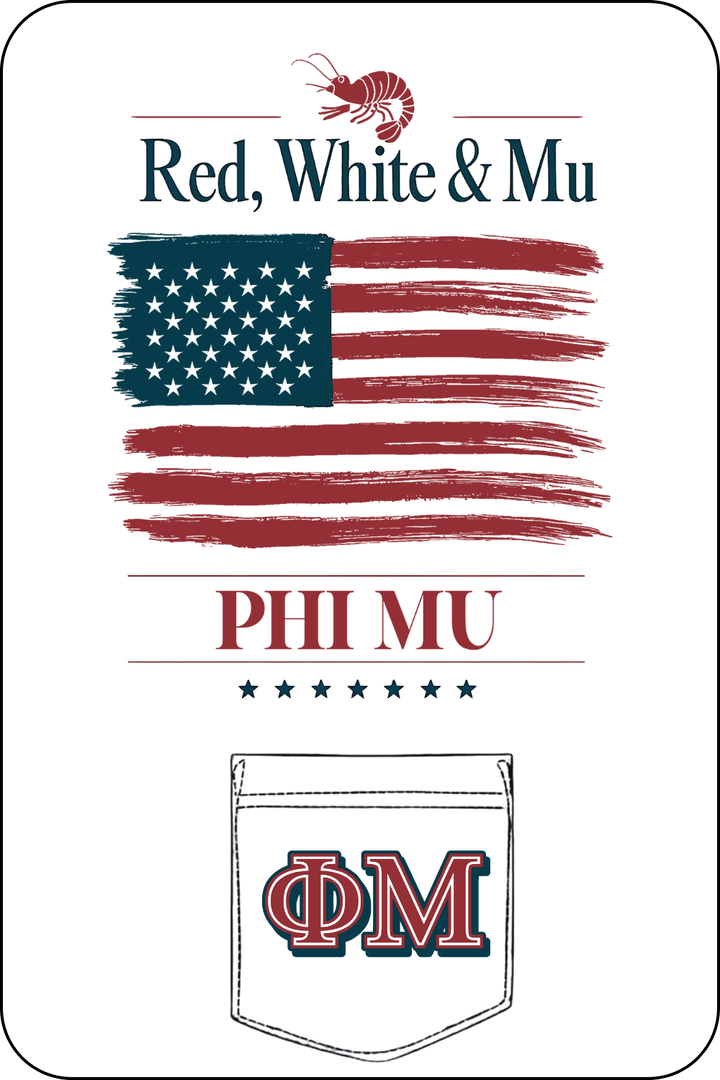 Custom Red, White & Mu Phi Mu