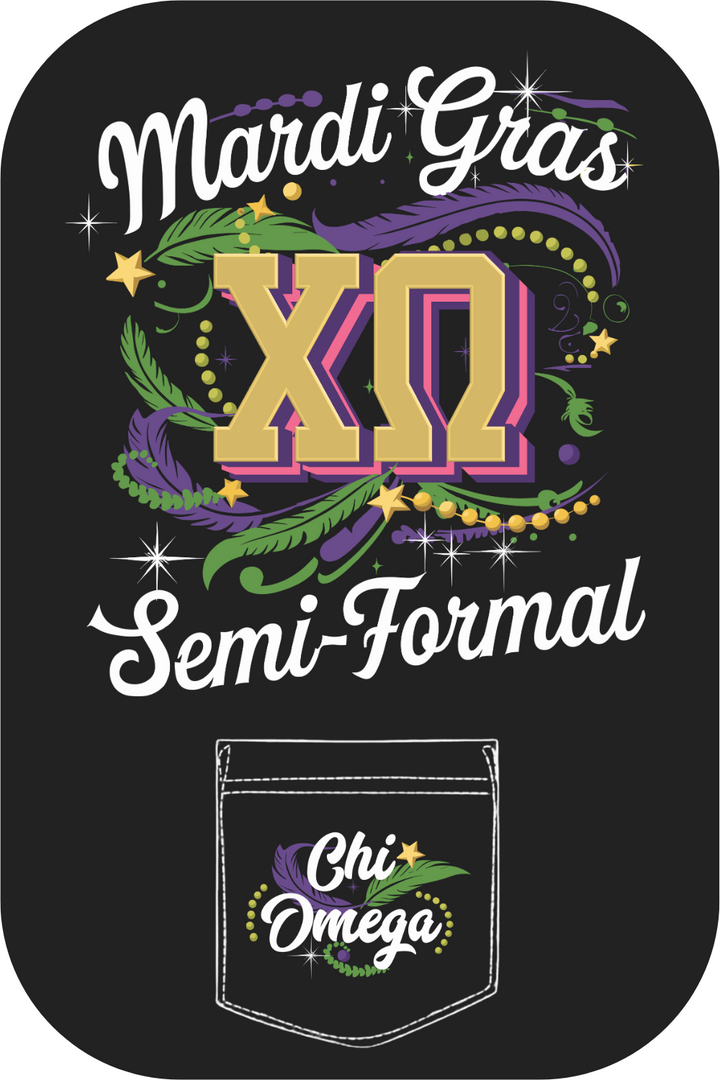 Custom Mardi Gras Semi-Formal Chi Omega