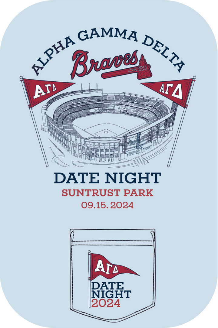 Custom Alpha Gamma Delta Braves Date Night SunTrust Park