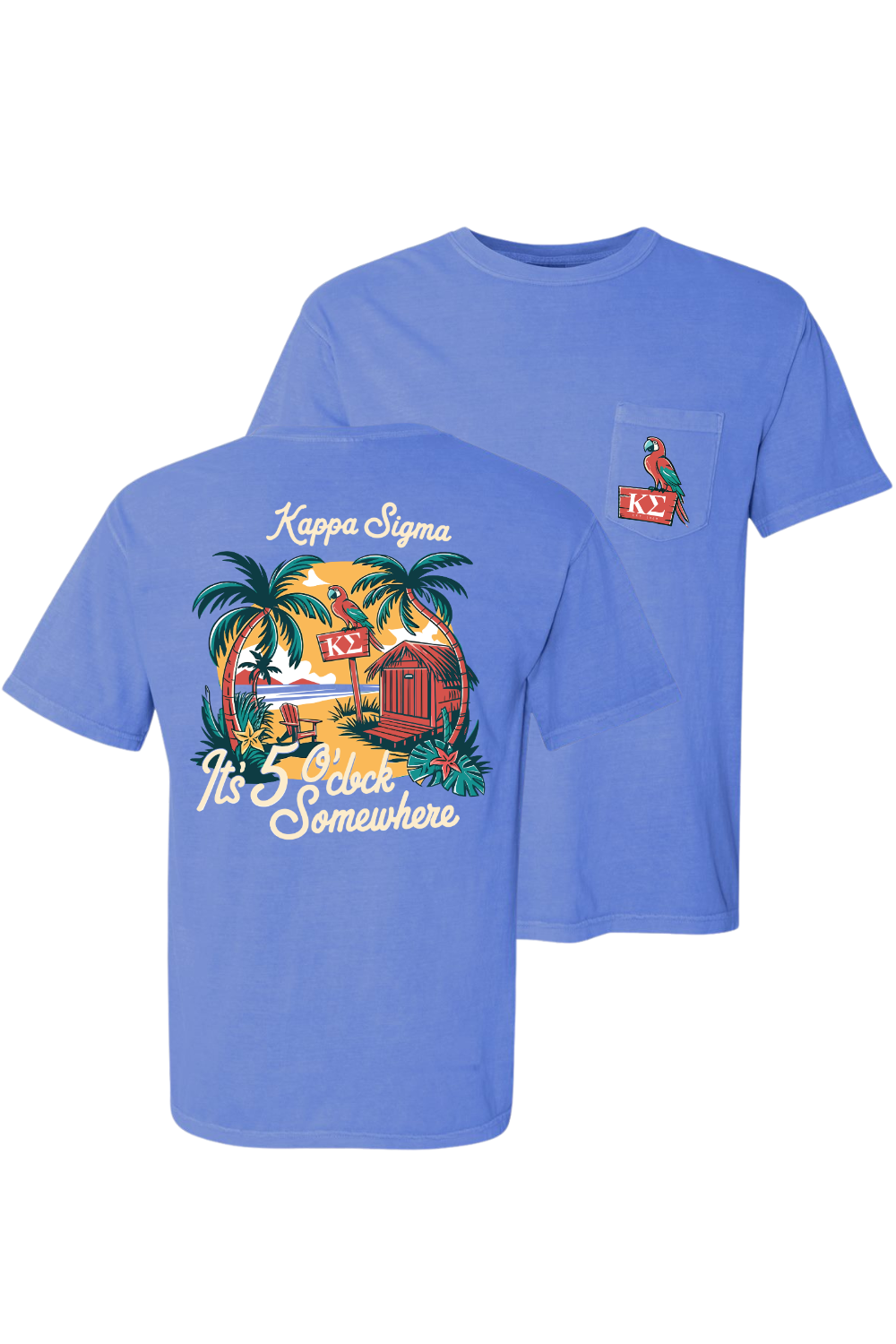 Custom Kappa Sigma It's 5 O'clock Somewhere Island Parrot