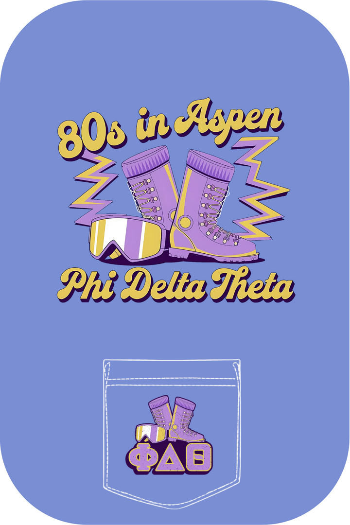 Custom 80's In Aspen Phi Delta Theta Boots And Goggles