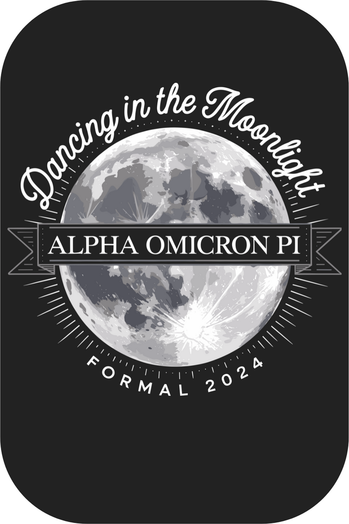 Custom Alpha Omicron Pi Dancing in the Moonlight Formal