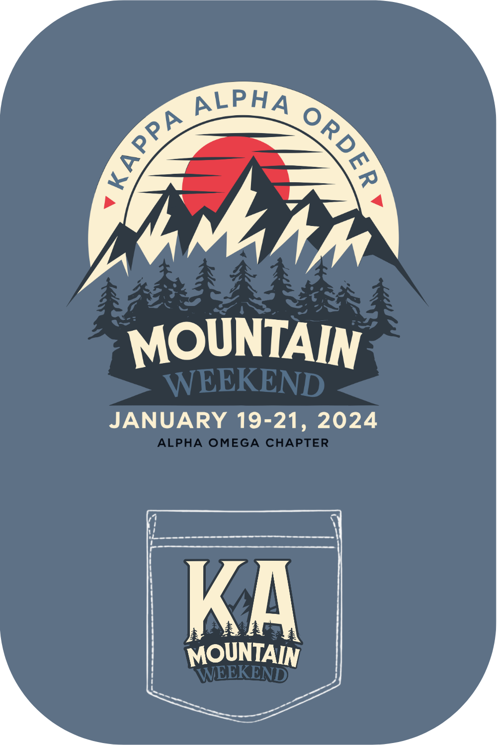 Custom Kappa Alpha Order Mountain Weekend – Kite and Crest