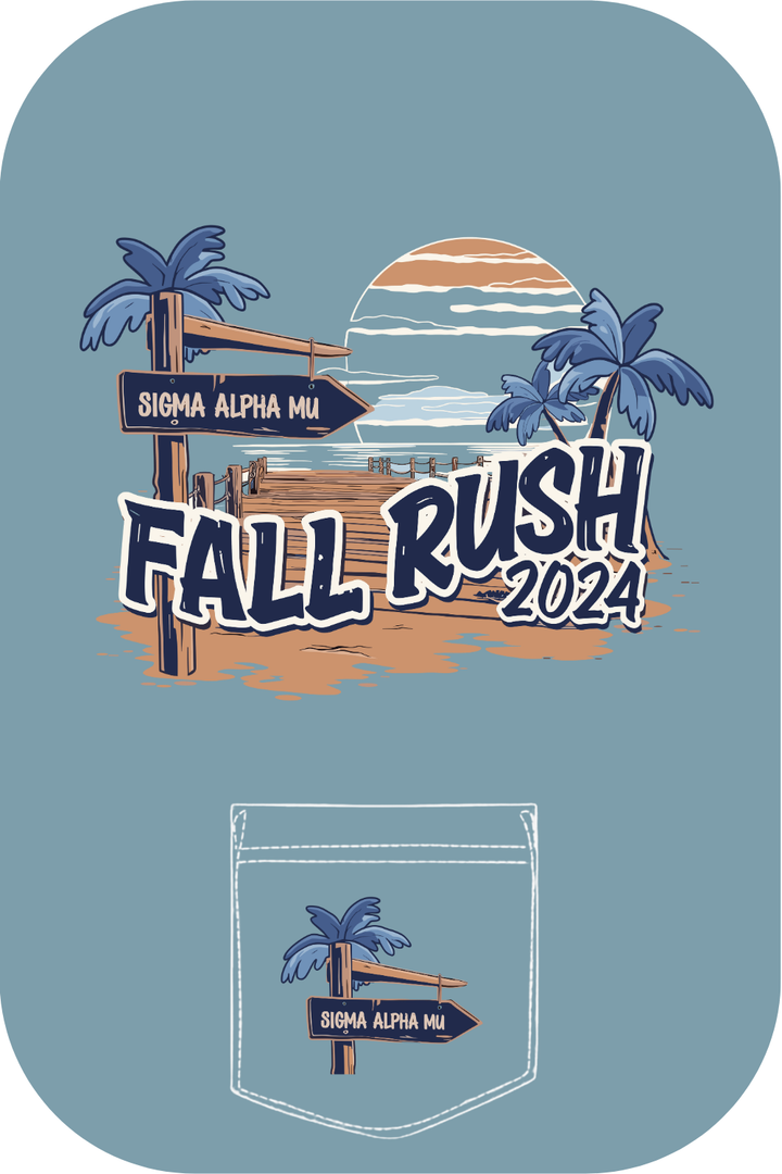 Custom Sigma Alpha Mu Fall Rush Sea Side Sunset