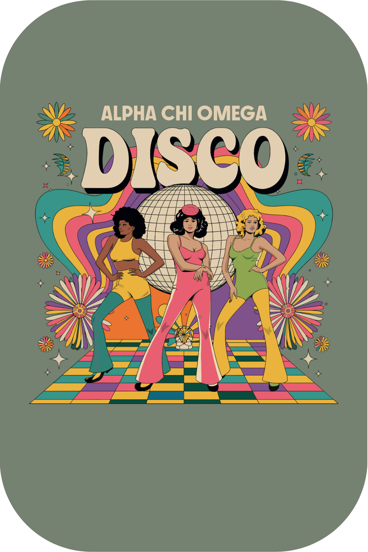 Custom Alpha Chi Omega Colorful Disco Party