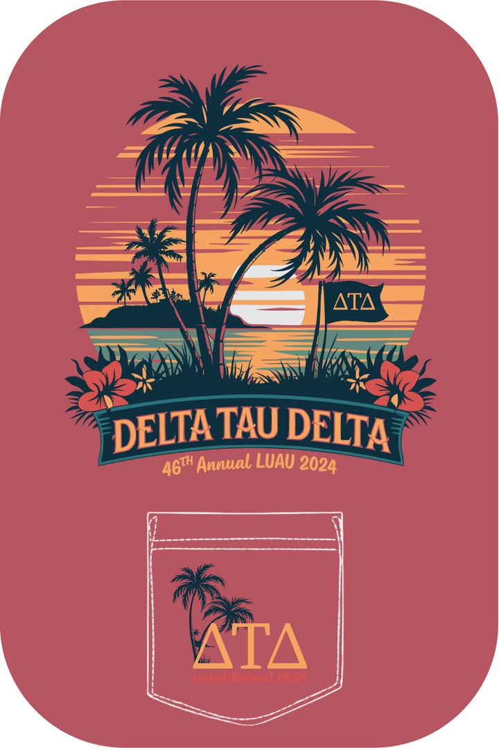 Custom Delta Tau Delta Beach Sunset