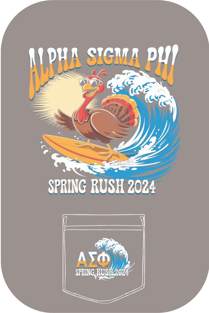 Custom Alpha Sigma Phi Spring Rush Surf Waves