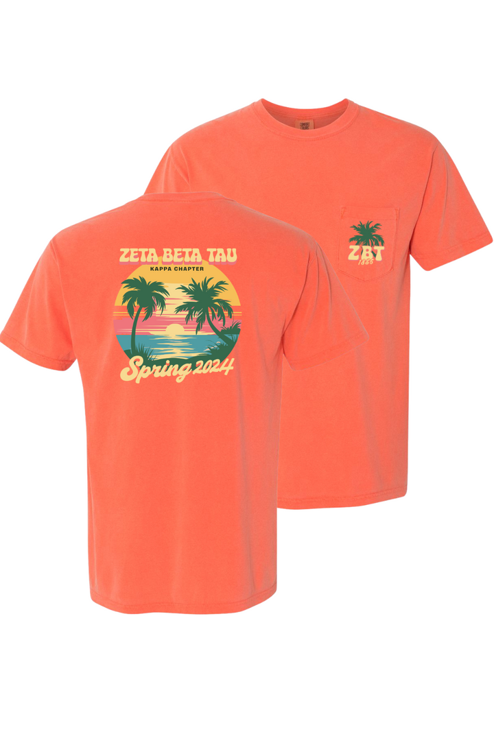 Custom Zeta Beta Tau Spring Sunset Beach