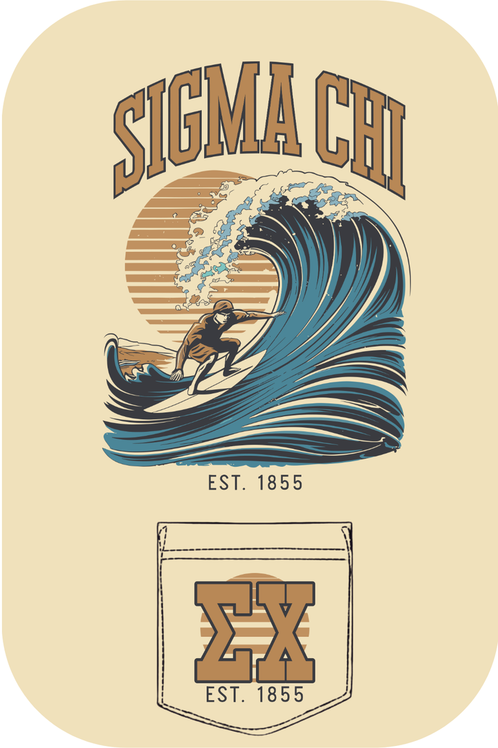 Custom Sigma Chi Surf Wave