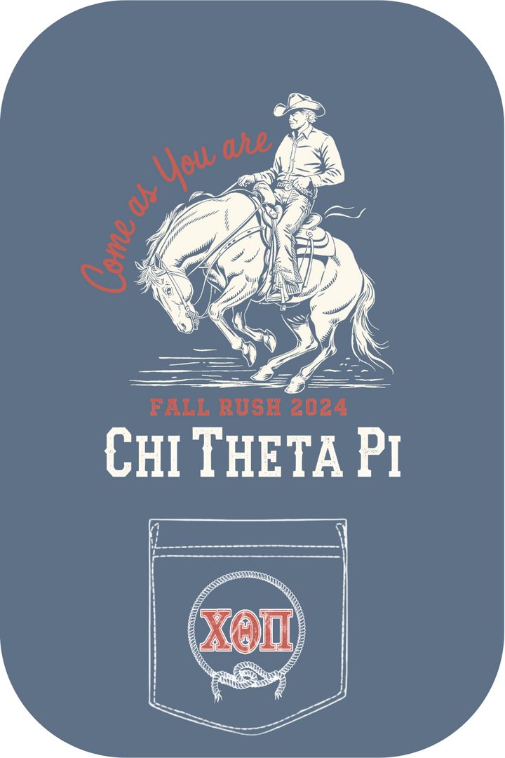 Custom Fall Rush Chi Theta Pi Cowboy Horse Rodeo