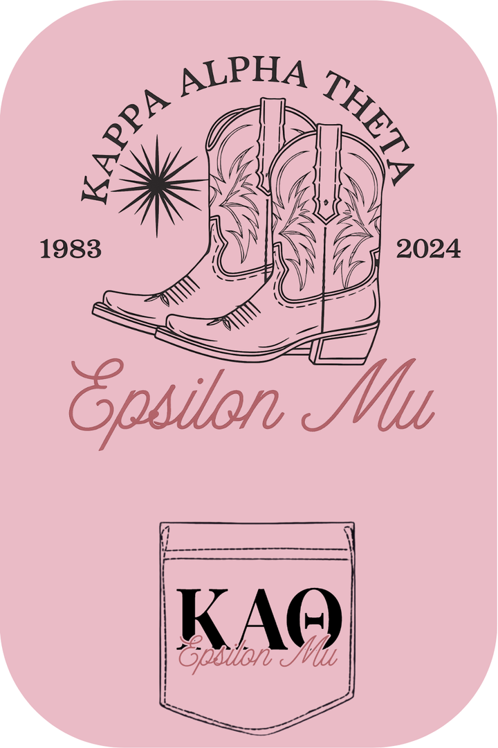 Custom Kappa Alpha Theta Boots Epsilon Mu