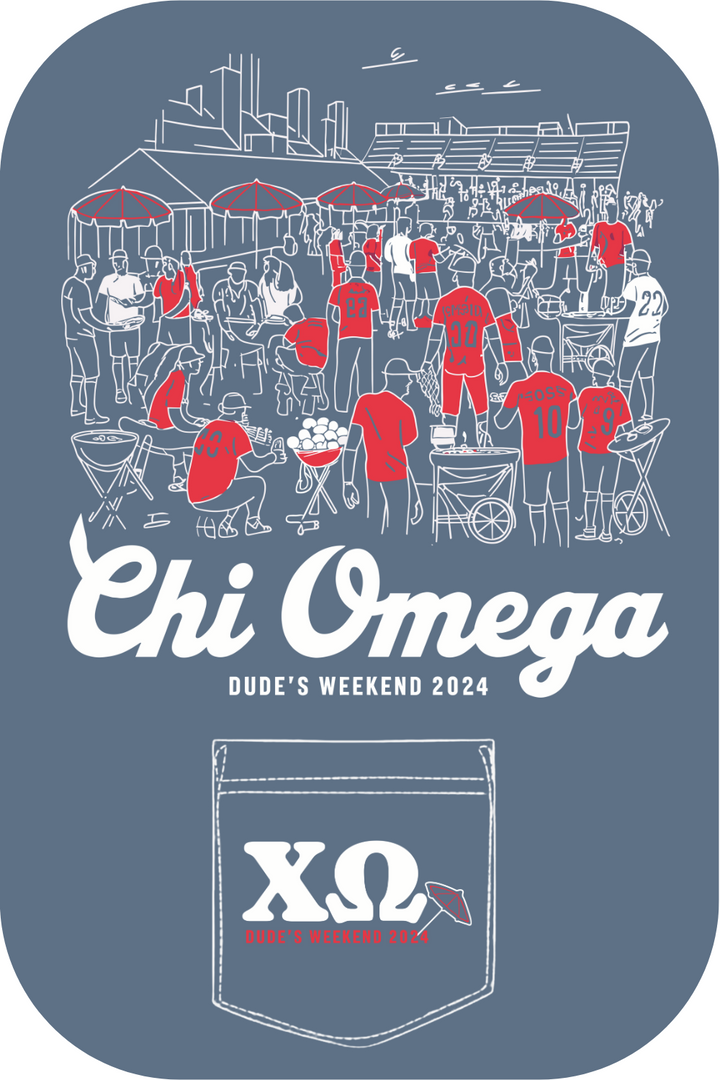 Custom Chi Omega Dude's Weekend Party