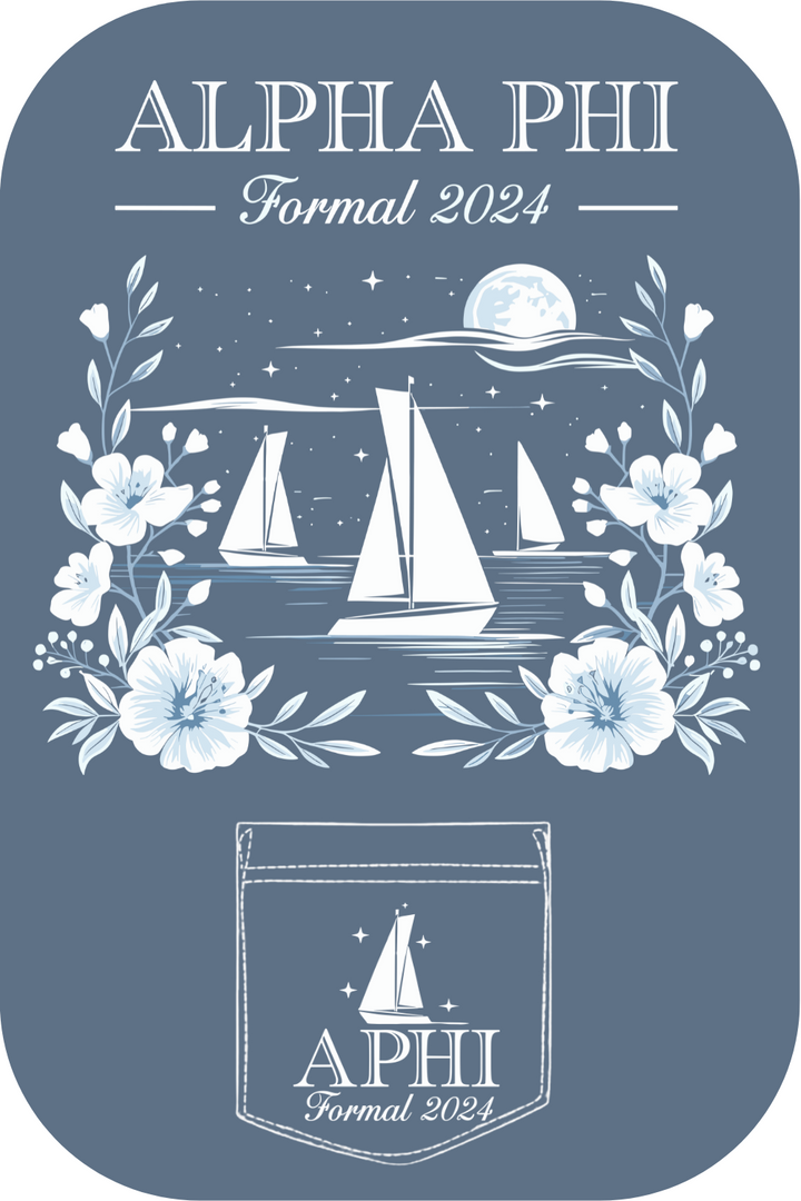 Custom Alpha Phi Moonlight Sail Boat