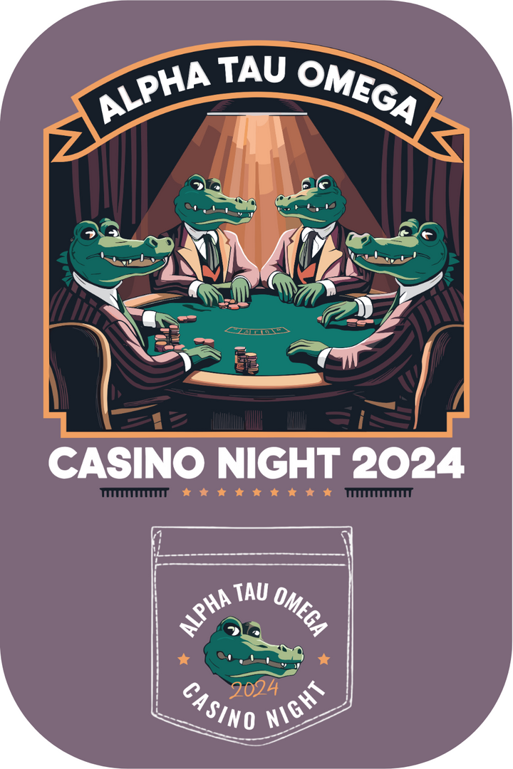 Custom Alpha Tau Omega Casino Night Crocodiles