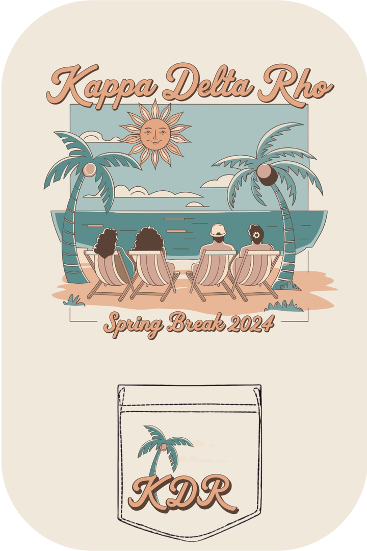 Custom Spring Break Kappa Delta Rho Beach Sun Bathing