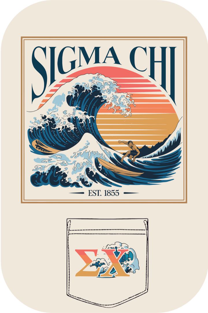 Custom Sigma Chi Surfing Design