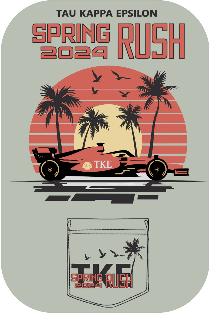 Custom F1 Race Car Tau Kappa Epsilon Spring Rush Island Sunset