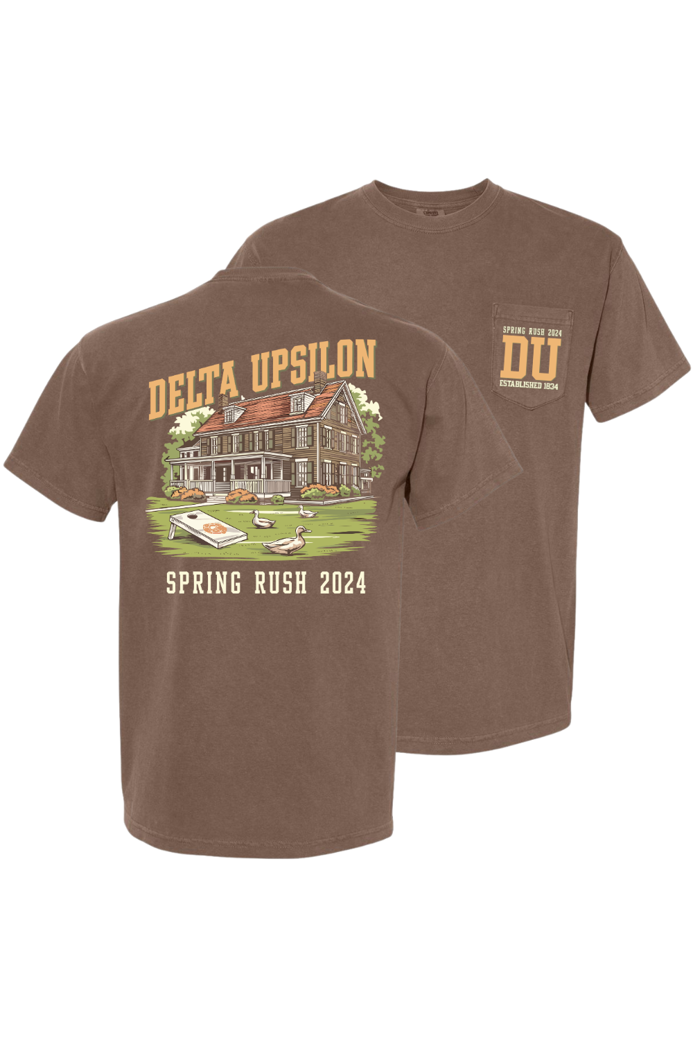 Custom Delta Upsilon Spring Rush Countryside Wooden House