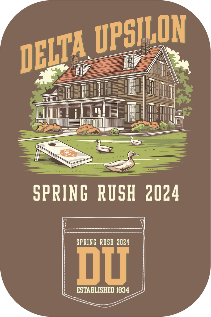 Custom Delta Upsilon Spring Rush Countryside Wooden House