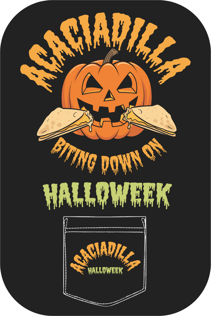 Custom Acaciadilla Biting Down on Halloweek Pumpkin