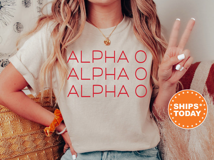Alpha Omicron Pi Red Layered Sorority T-Shirt | Alpha Omicron Pi Shirt | Alpha O Sorority Merch | AOPi Gifts | Big Little Reveal _ 5744g