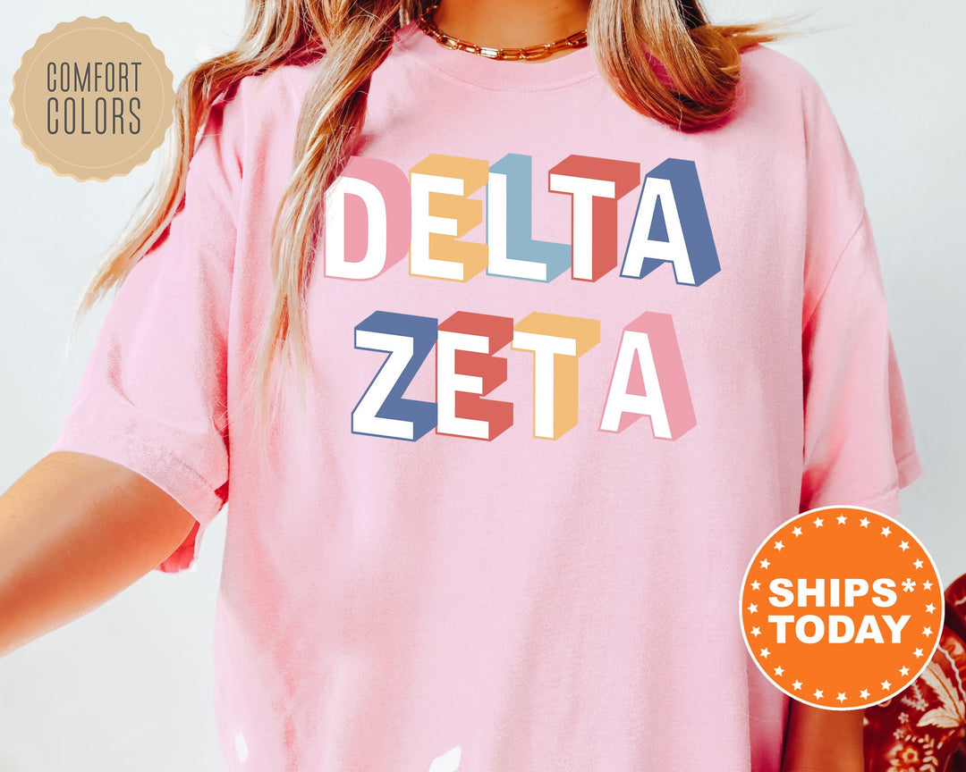 Delta Zeta Loud Box Sorority T-Shirt | Delta Zeta Retro Comfort Colors Shirt | Big Little Sorority Gifts | Dee Zee Oversized Shirt _ 5572g