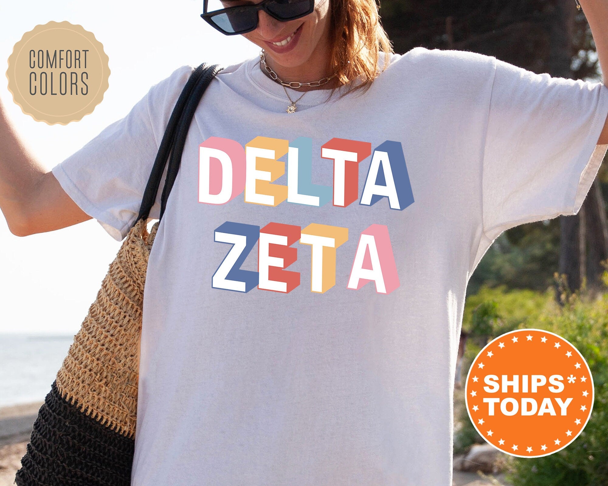 Delta Zeta Loud Box Sorority T-Shirt | Delta Zeta Retro Comfort Colors Shirt | Big Little Sorority Gifts | Dee Zee Oversized Shirt _ 5572g