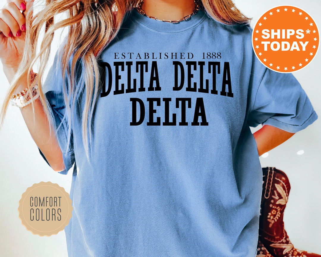 Delta Delta Delta Founding Sorority T-Shirt | Tri Delta Comfort Colors Shirt | Big Little Reveal | Custom Greek Apparel _ 5452g