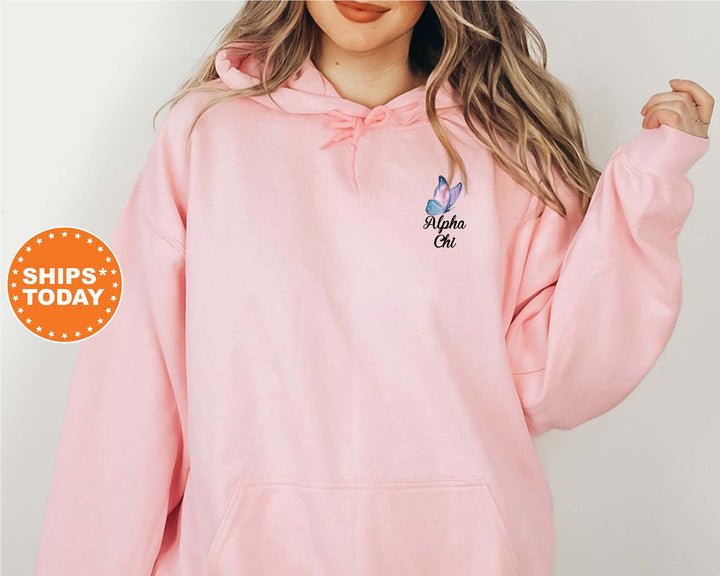 Alpha Chi Omega Fancy Butterfly Sorority Sweatshirt | Alpha Chi Sorority Apparel | Big Little Gift | AXO Sorority Merch | Trendy Sweatshirt