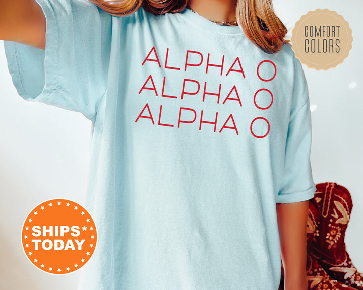 Alpha Omicron Pi Red Layered Sorority T-Shirt | Alpha Omicron Pi Shirt | Alpha O Sorority Merch | AOPi Gifts | Big Little Reveal _ 5744g