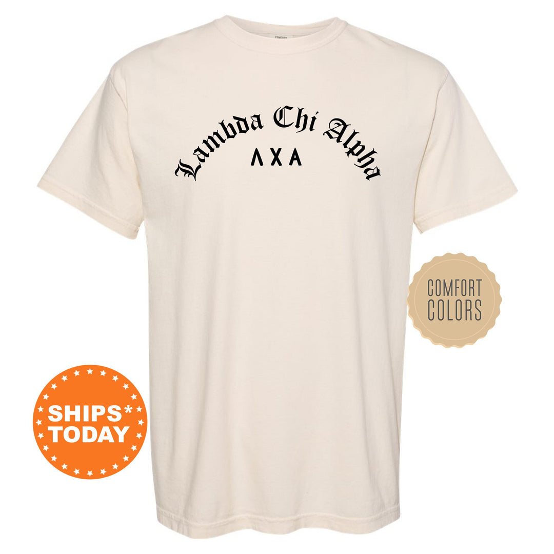 Lambda Chi Alpha Old English Oaths Fraternity T-Shirt | Lambda Chi Shirt | Comfort Colors | Bid Day Gift | College Greek Apparel _ 11188g