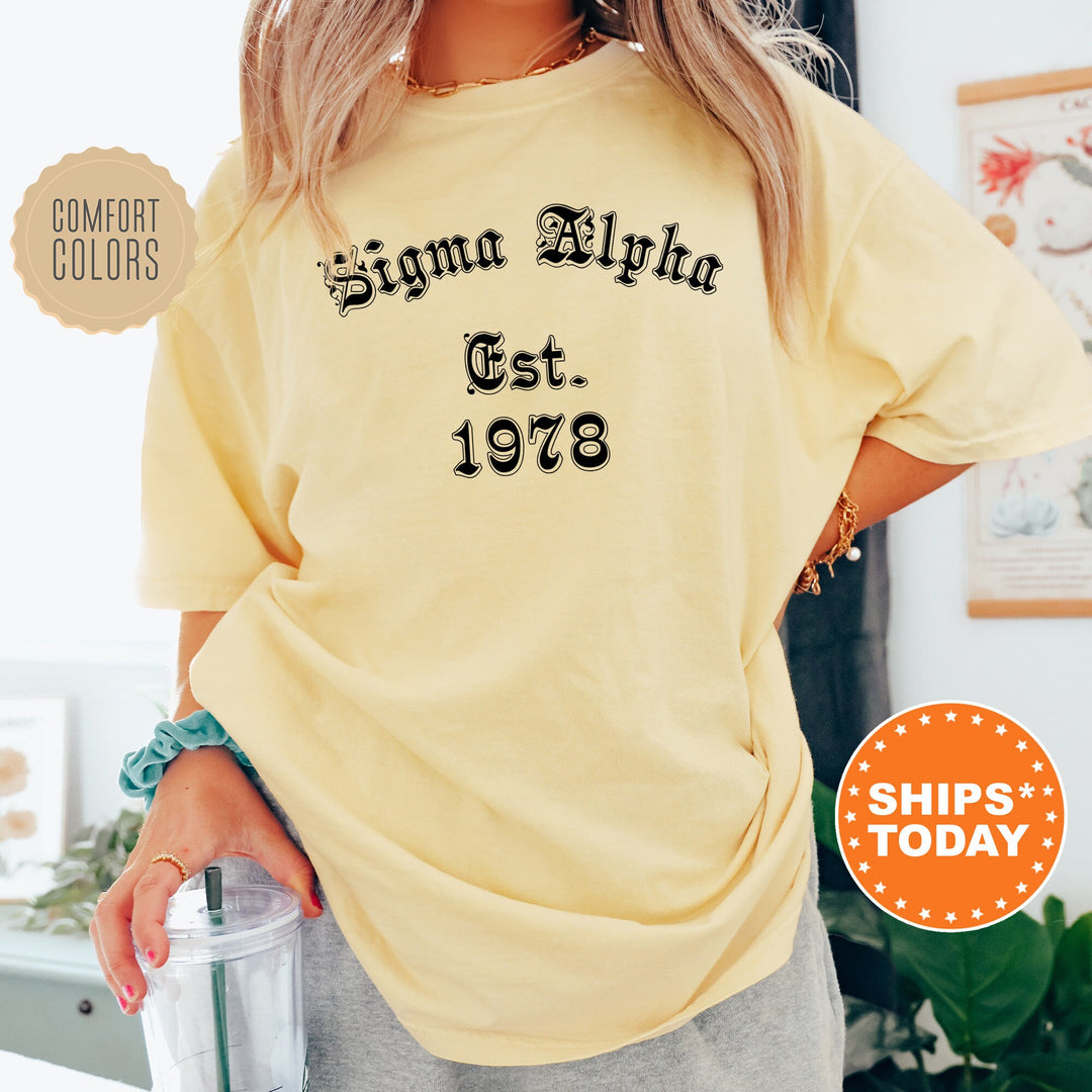 Sigma Alpha Old English Sorority T-Shirt | Sigma Alpha Comfort Colors Shirt | Sorority Apparel | Big Little Reveal | Sorority Gifts _