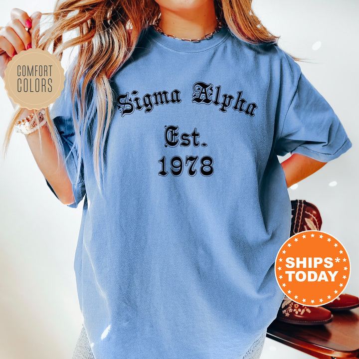 Sigma Alpha Old English Sorority T-Shirt | Sigma Alpha Comfort Colors Shirt | Sorority Apparel | Big Little Reveal | Sorority Gifts _