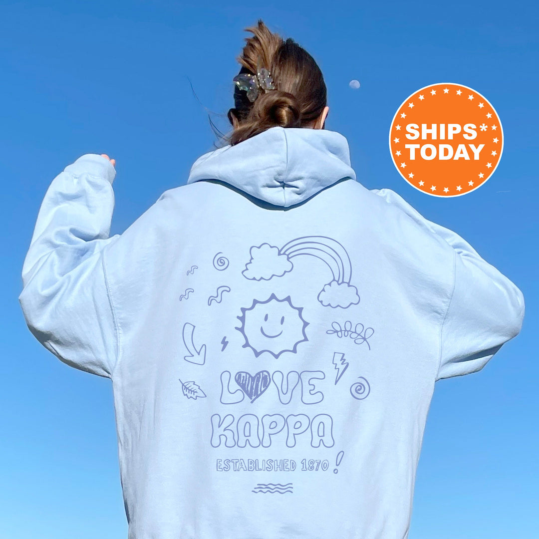 Kappa Kappa Gamma Doodle Font Letter Sorority Sweatshirt | Trendy KAPPA Sweatshirt | KKG Big Little Reveal Gift | Custom Sorority _ 16994g