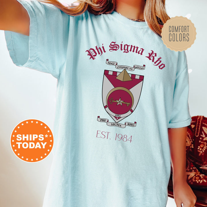 Phi Sigma Rho Royal Crest Sorority T-Shirt | Phi Rho Shirt | Comfort Colors Tee | Sorority Gift | Greek Life Shirt | Sorority Merch _ 14857g