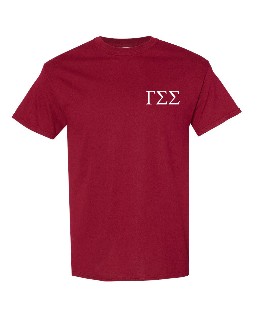 a red t - shirt with white letters on it