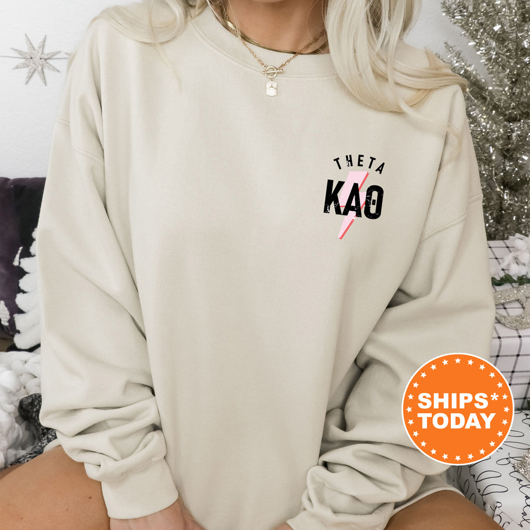a woman wearing a sweatshirt that says they're kao