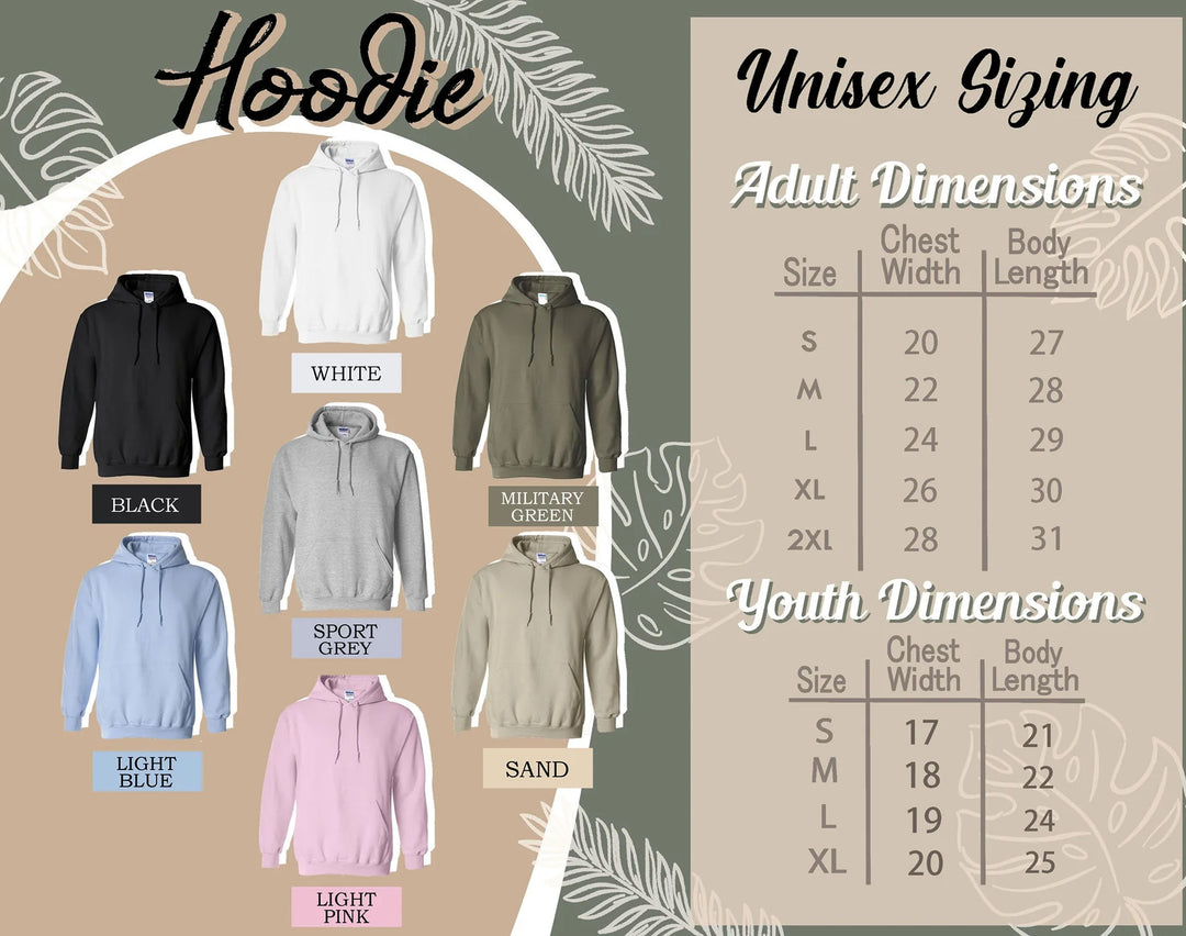 the hoodie sizes chart for men and women