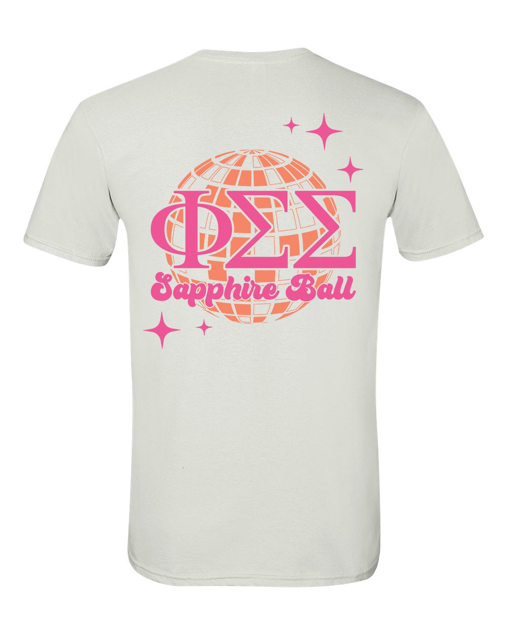 a white t - shirt with pink lettering and stars