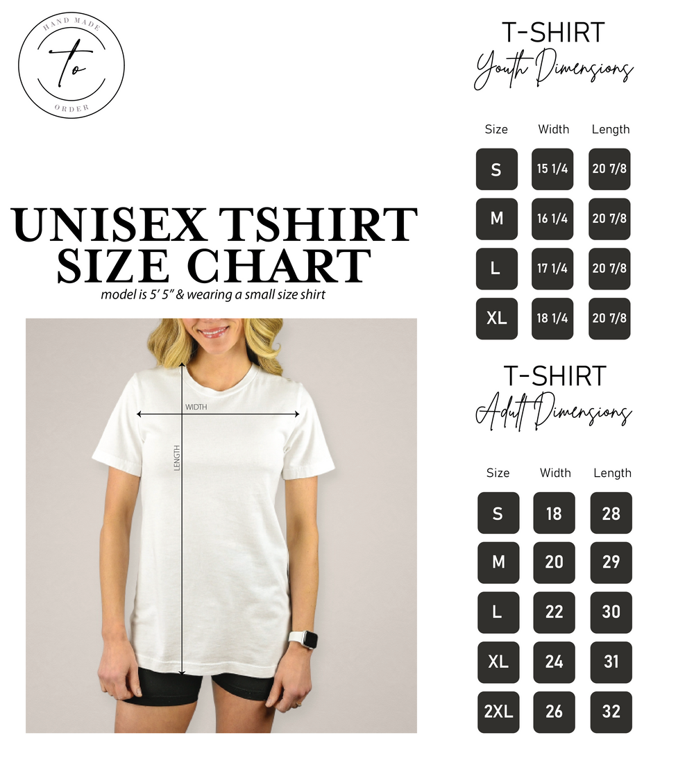 a women's t - shirt size chart with measurements
